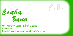 csaba bano business card