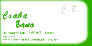 csaba bano business card
